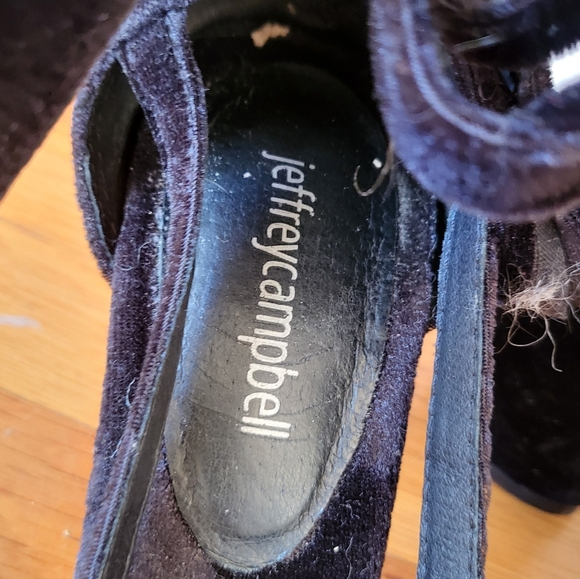 Jeffrey Campbell Faustino Women's Black Velvet Heels Sandal Strappy Bow 8 - Picture 4 of 8